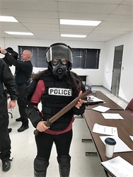 Law Enforcement Student dressed in Crowd Control-Riot Gear. Ready for Training!